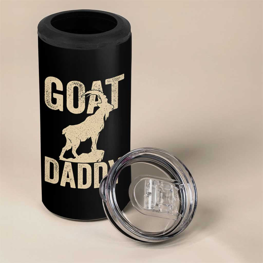 Goat Daddy 4 in 1 Can Cooler Tumbler Funny Goat Father Vintage