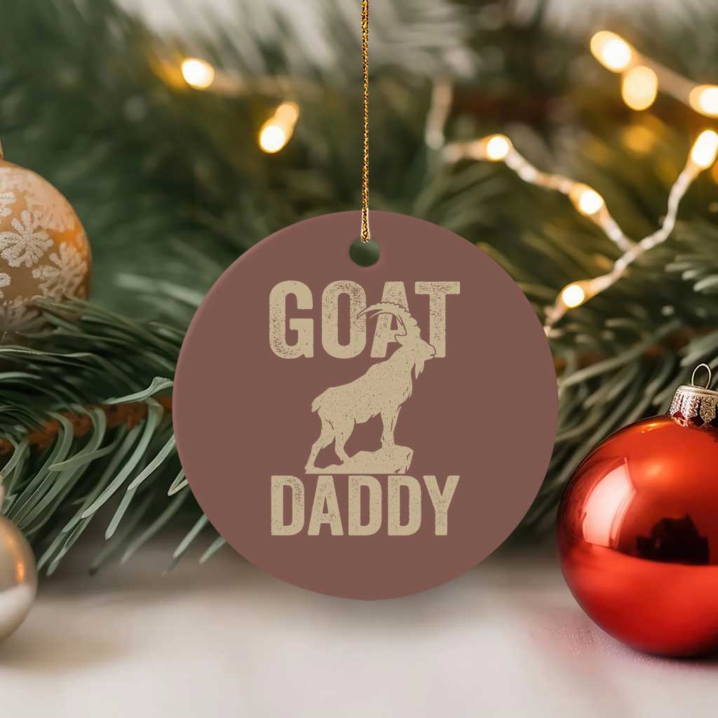 Goat Daddy Ceramic Ornament Funny Goat Father Vintage