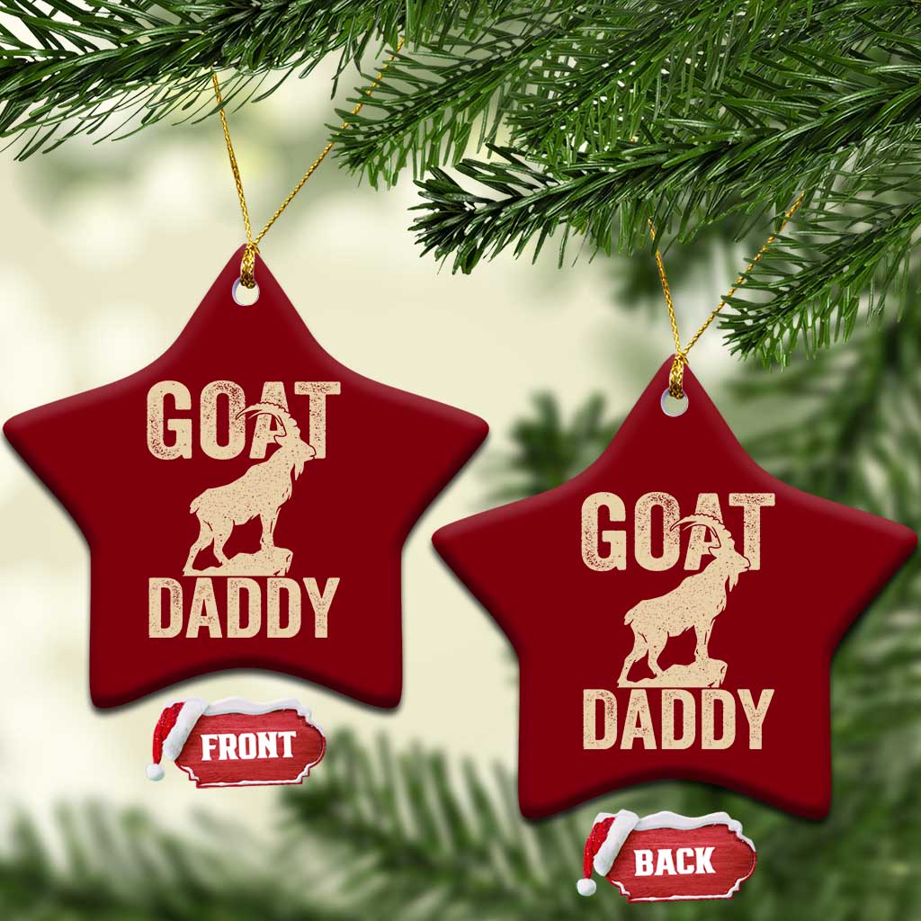 Goat Daddy Ceramic Ornament Funny Goat Father Vintage