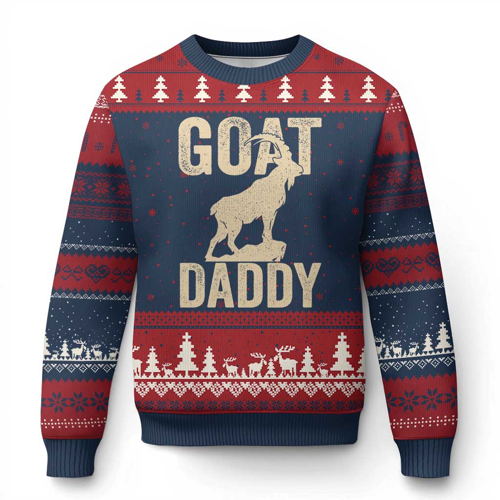 Goat Daddy Ugly Christmas Sweater Funny Goat Father Vintage