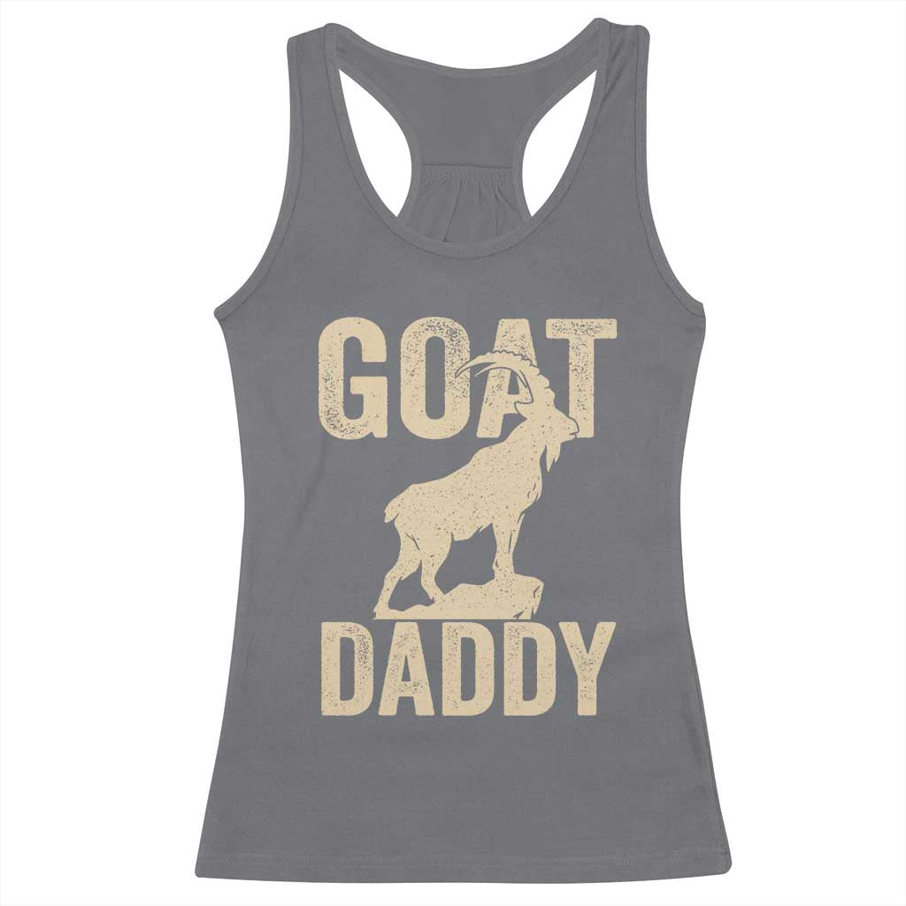 Goat Daddy Racerback Tank Top Funny Goat Father Vintage