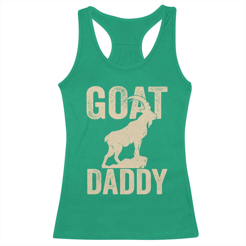 Goat Daddy Racerback Tank Top Funny Goat Father Vintage