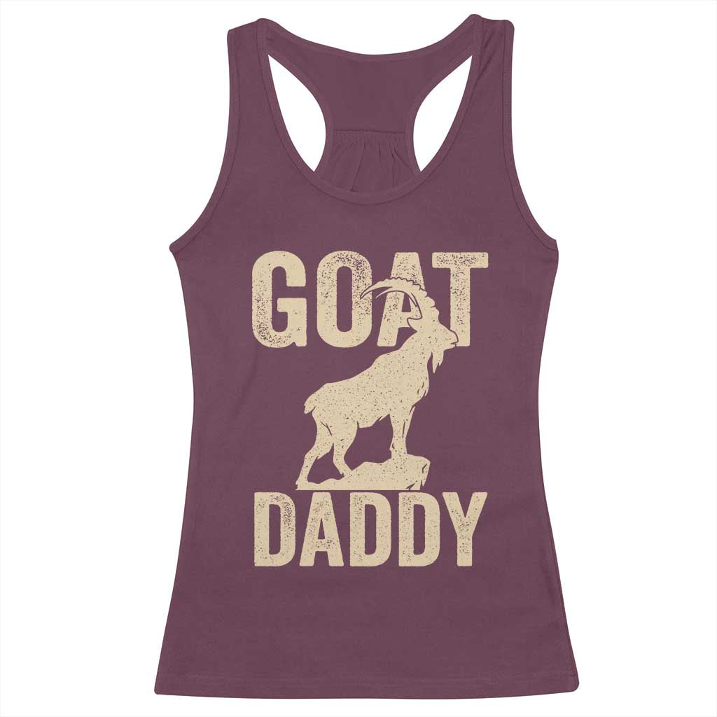 Goat Daddy Racerback Tank Top Funny Goat Father Vintage