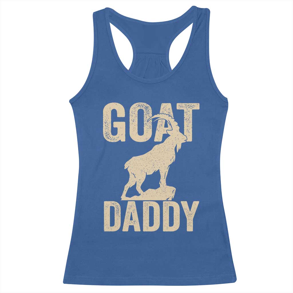 Goat Daddy Racerback Tank Top Funny Goat Father Vintage