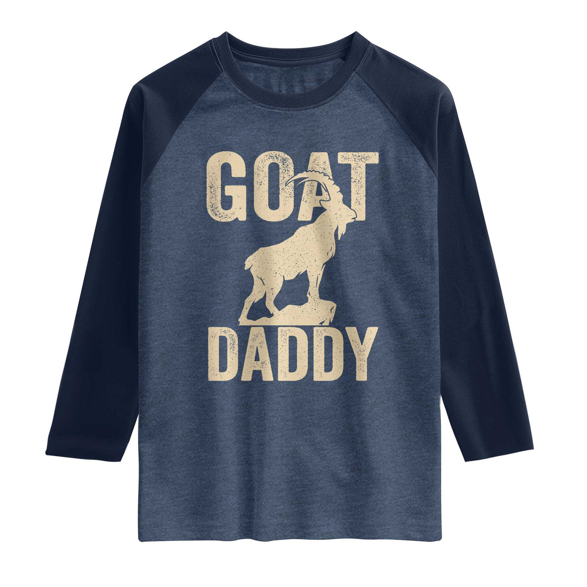 Goat Daddy Raglan Shirt Funny Goat Father Vintage