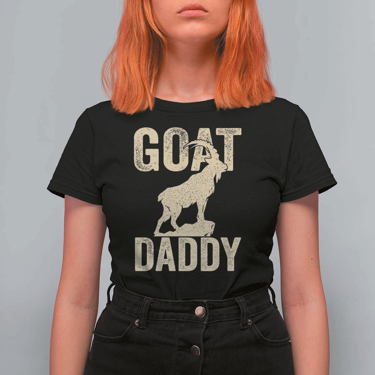 Goat Daddy T Shirt For Women Funny Goat Father Vintage