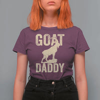 Goat Daddy T Shirt For Women Funny Goat Father Vintage