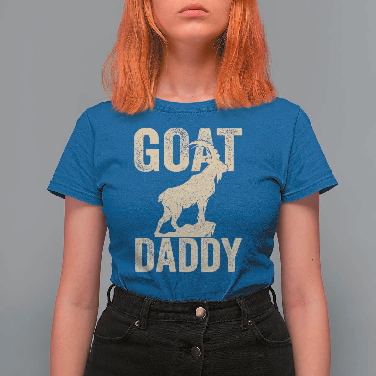 Goat Daddy T Shirt For Women Funny Goat Father Vintage