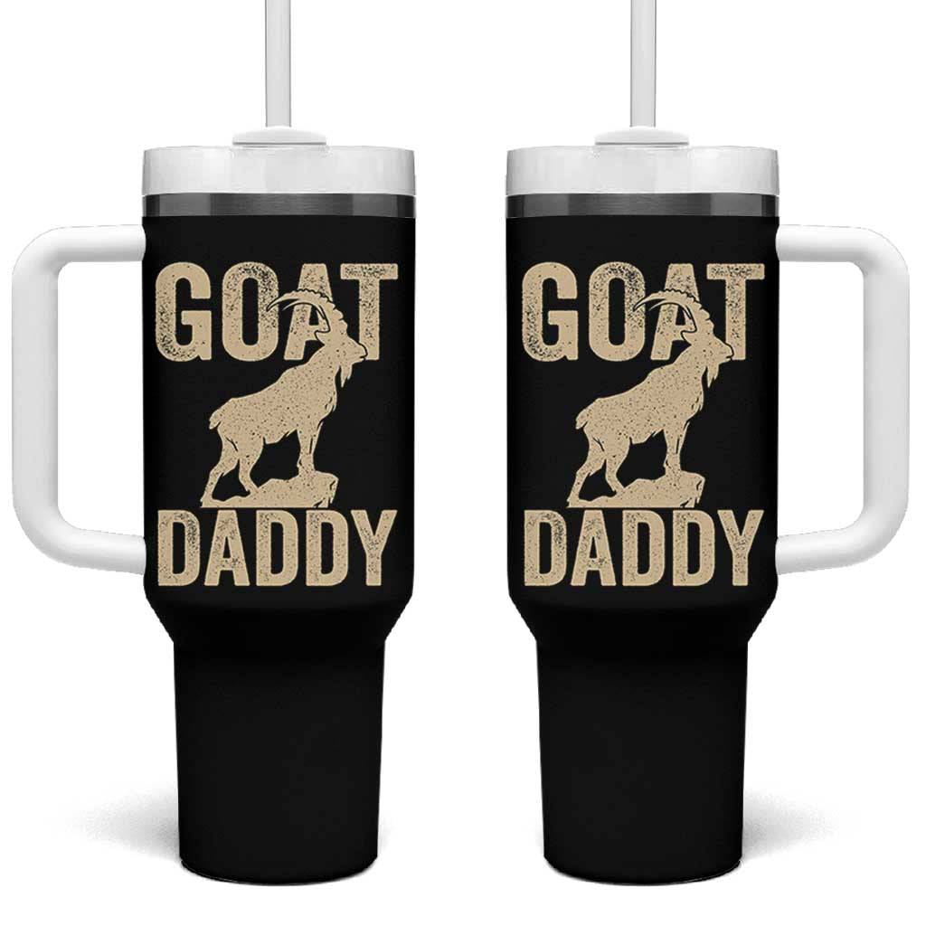 Goat Daddy Tumbler With Handle Funny Goat Father Vintage