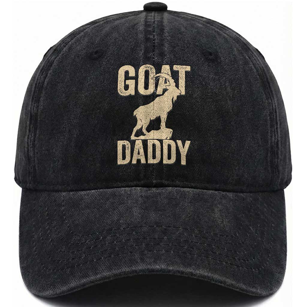 Goat Daddy Washed Cotton Baseball Cap Funny Goat Father Vintage