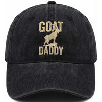 Goat Daddy Washed Cotton Baseball Cap Funny Goat Father Vintage