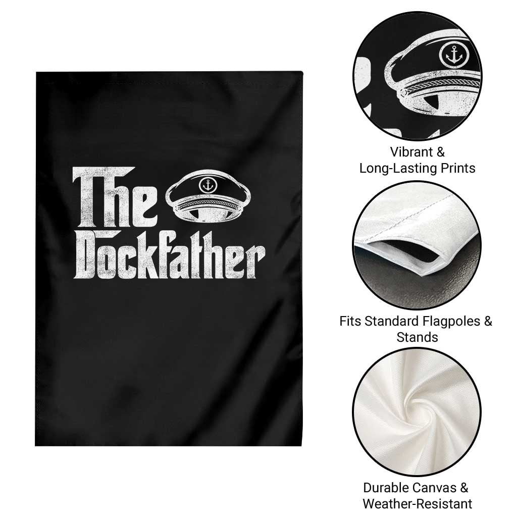 The Dockfather Garden Flag Funny Boat Captain Dad Boating Humor Father's Day