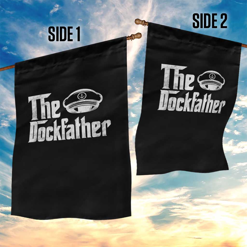 The Dockfather Garden Flag Funny Boat Captain Dad Boating Humor Father's Day