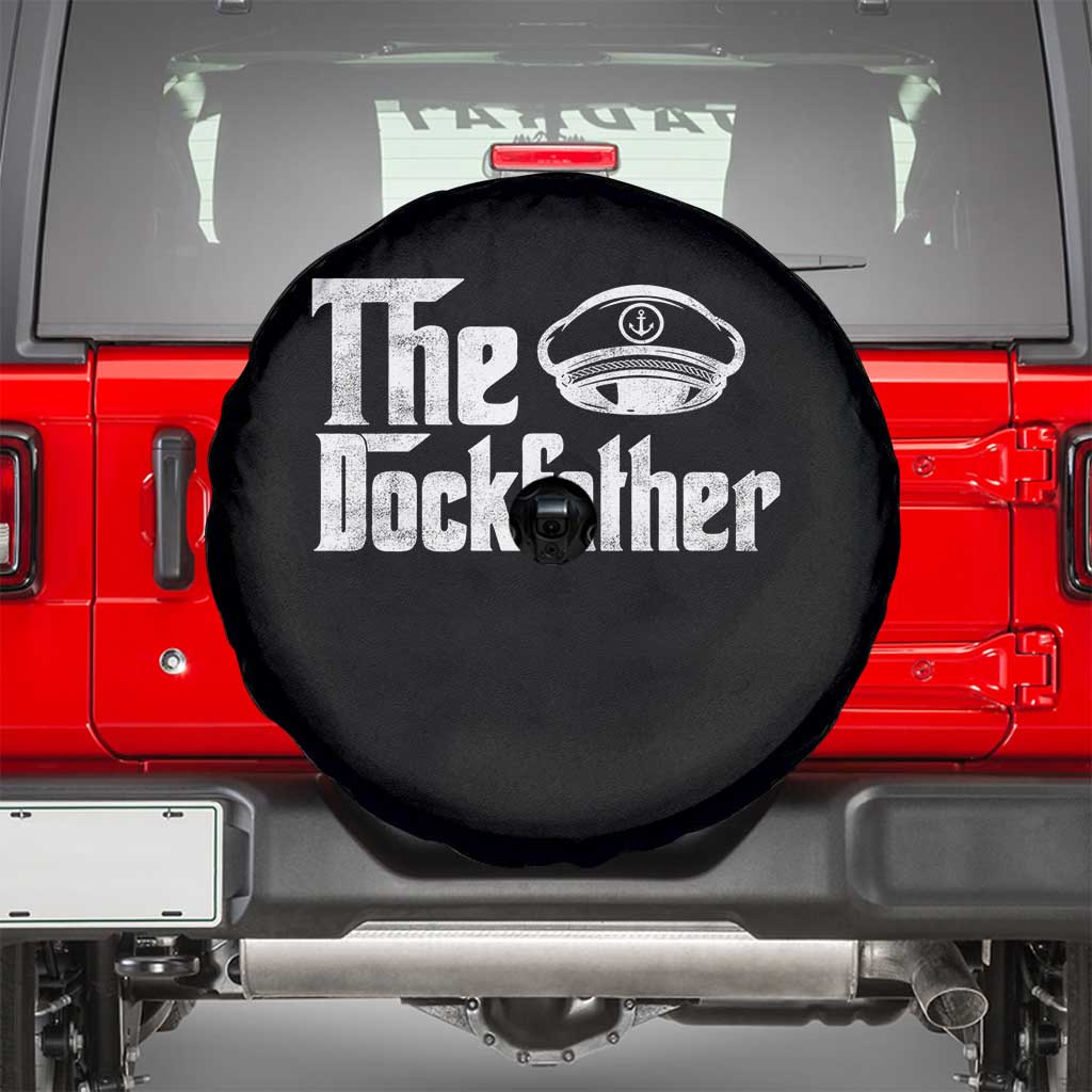 The Dockfather Spare Tire Cover Funny Boat Captain Dad Boating Humor Father's Day