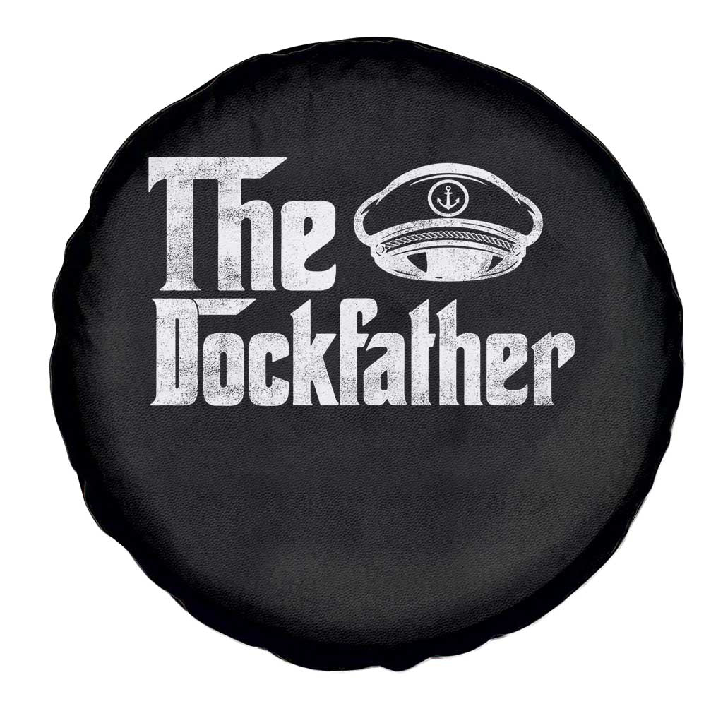 The Dockfather Spare Tire Cover Funny Boat Captain Dad Boating Humor Father's Day