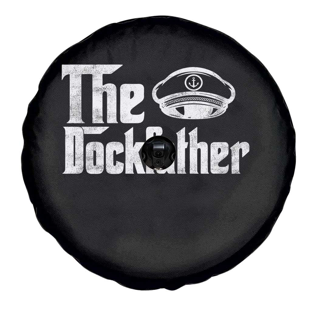 The Dockfather Spare Tire Cover Funny Boat Captain Dad Boating Humor Father's Day