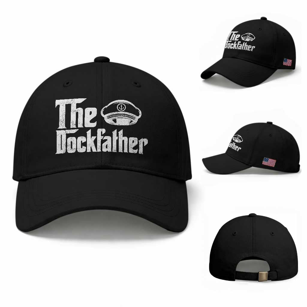 The Dockfather Baseball Cap Funny Boat Captain Dad Boating Humor Father's Day