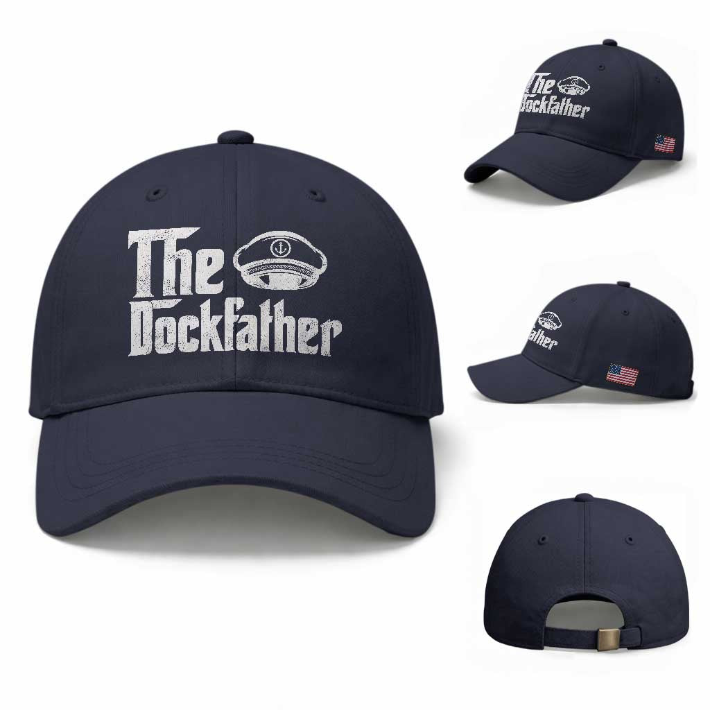 The Dockfather Baseball Cap Funny Boat Captain Dad Boating Humor Father's Day
