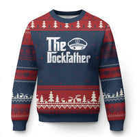 The Dockfather Ugly Christmas Sweater Funny Boat Captain Dad Boating Humor Father's Day