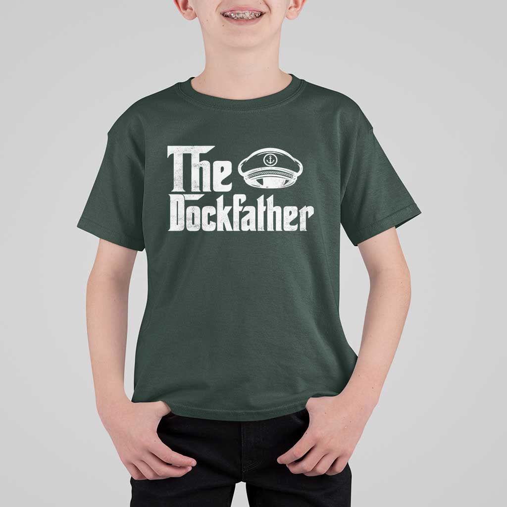 The Dockfather T Shirt For Kid Funny Boat Captain Dad Boating Humor Father's Day
