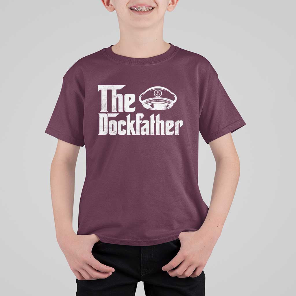 The Dockfather T Shirt For Kid Funny Boat Captain Dad Boating Humor Father's Day