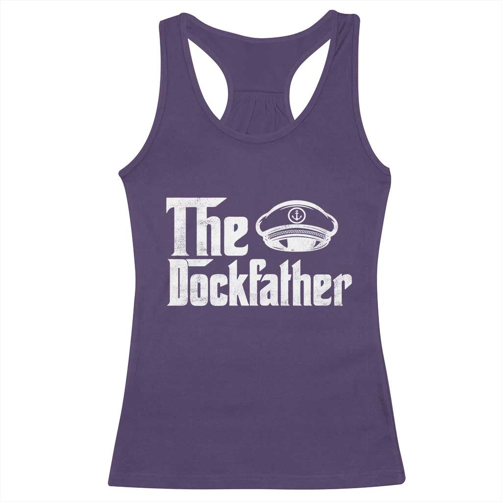 The Dockfather Racerback Tank Top Funny Boat Captain Dad Boating Humor Father's Day