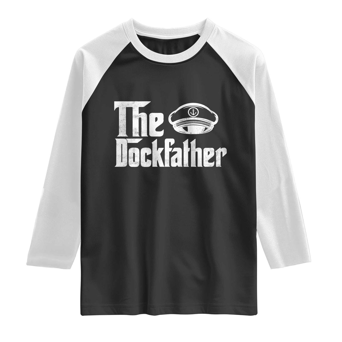 The Dockfather Raglan Shirt Funny Boat Captain Dad Boating Humor Father's Day