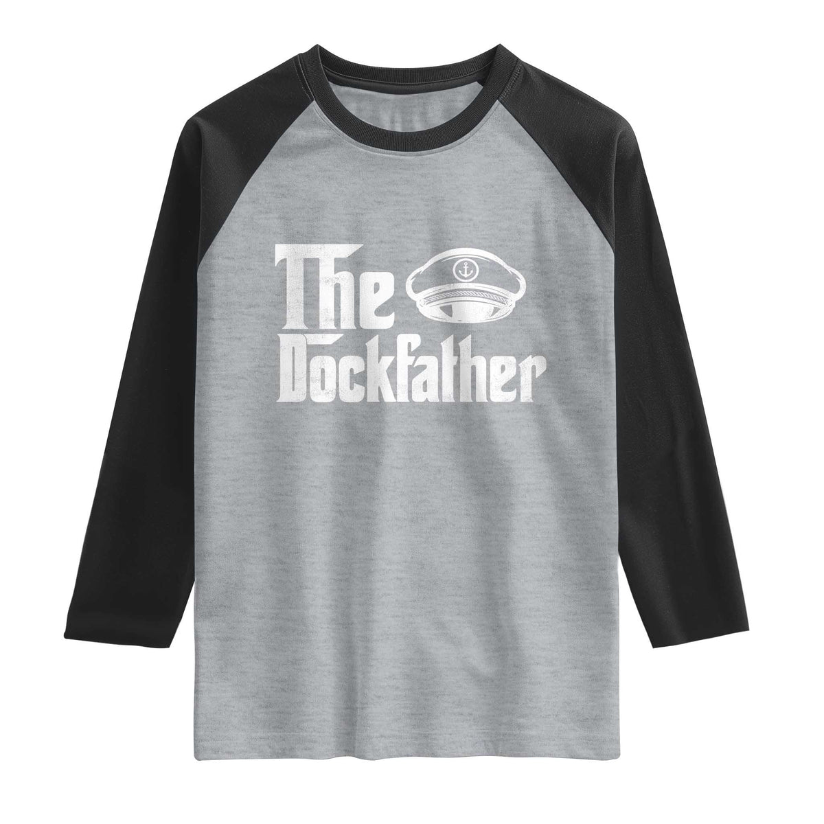The Dockfather Raglan Shirt Funny Boat Captain Dad Boating Humor Father's Day