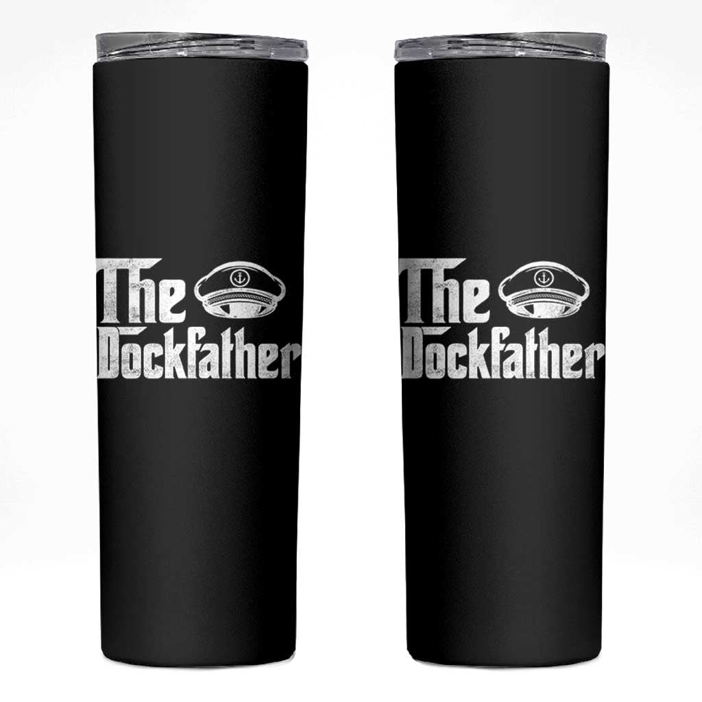 The Dockfather Skinny Tumbler Funny Boat Captain Dad Boating Humor Father's Day