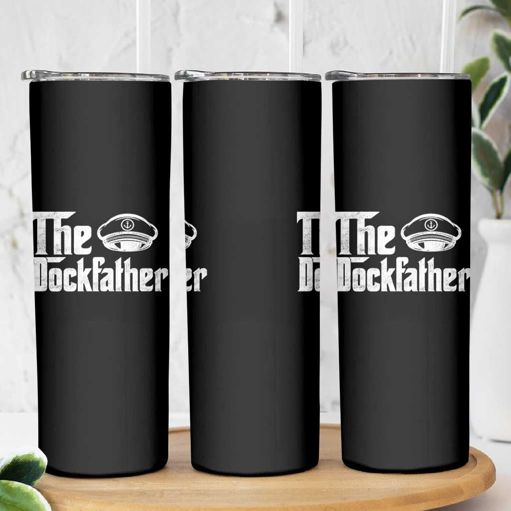 The Dockfather Skinny Tumbler Funny Boat Captain Dad Boating Humor Father's Day