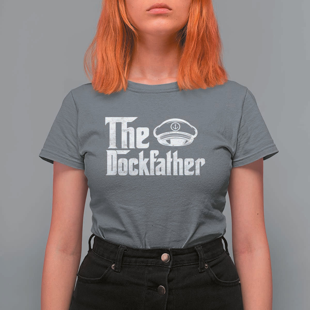 The Dockfather T Shirt For Women Funny Boat Captain Dad Boating Humor Father's Day