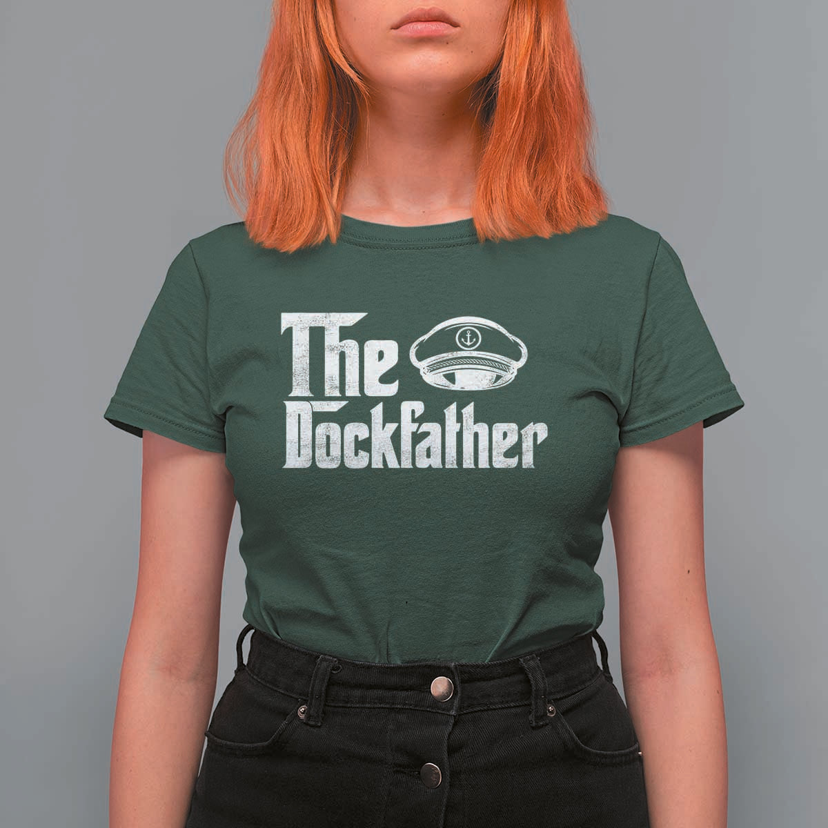 The Dockfather T Shirt For Women Funny Boat Captain Dad Boating Humor Father's Day