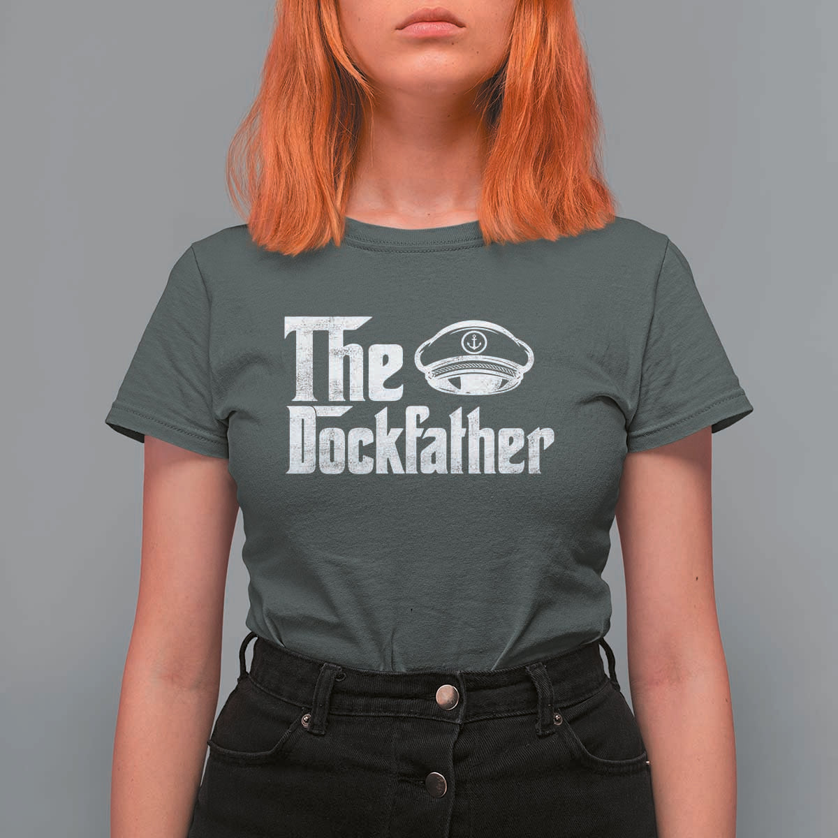 The Dockfather T Shirt For Women Funny Boat Captain Dad Boating Humor Father's Day