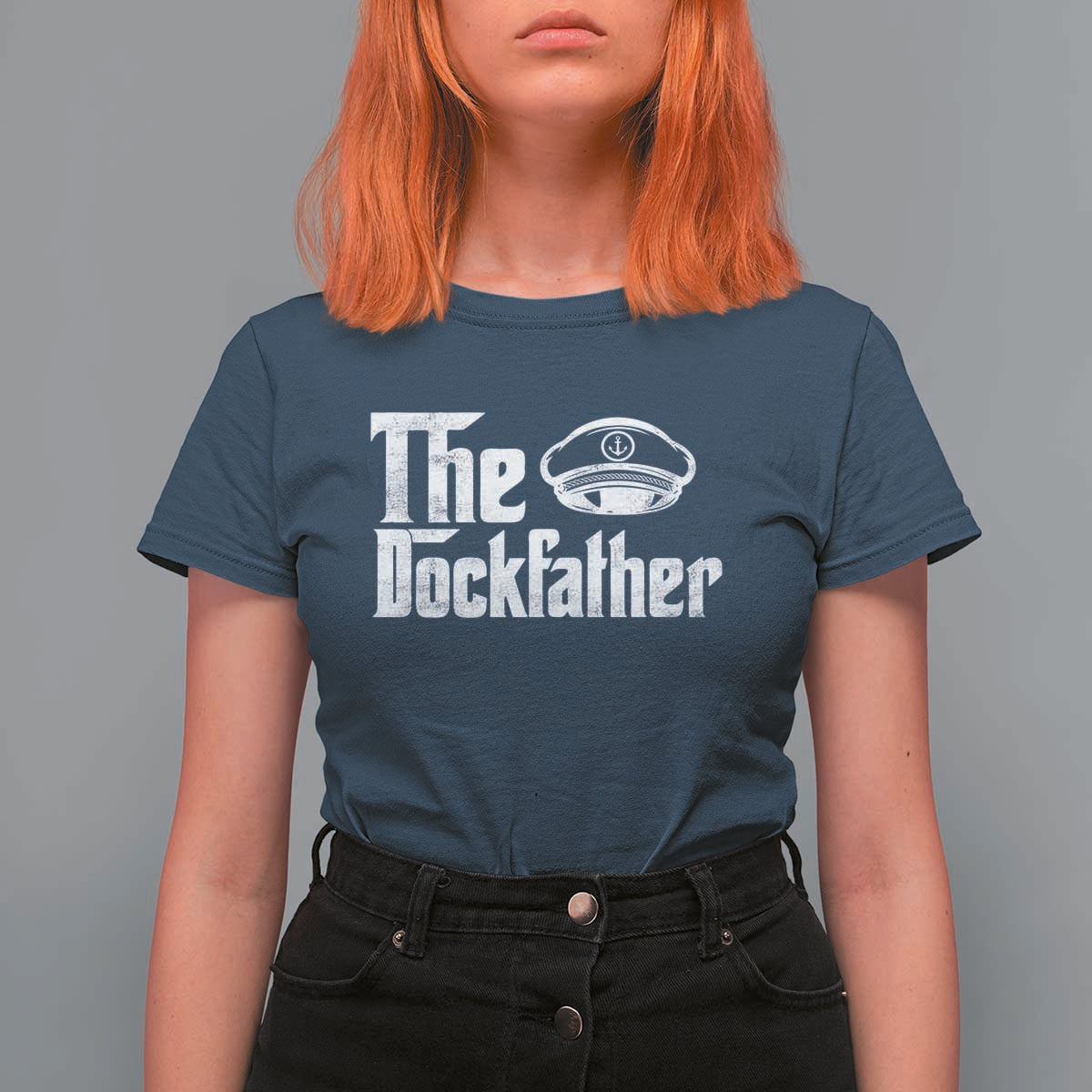 The Dockfather T Shirt For Women Funny Boat Captain Dad Boating Humor Father's Day