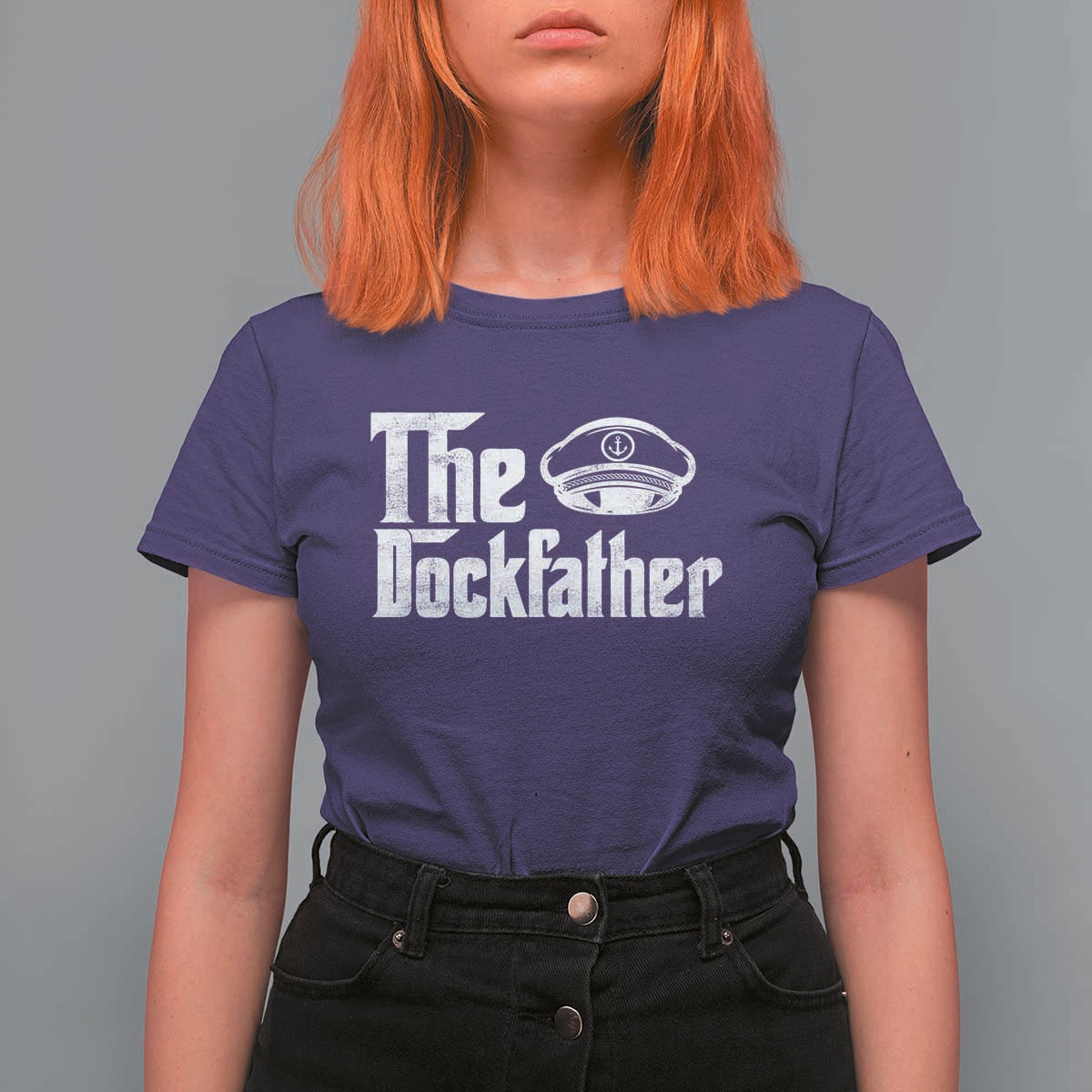 The Dockfather T Shirt For Women Funny Boat Captain Dad Boating Humor Father's Day