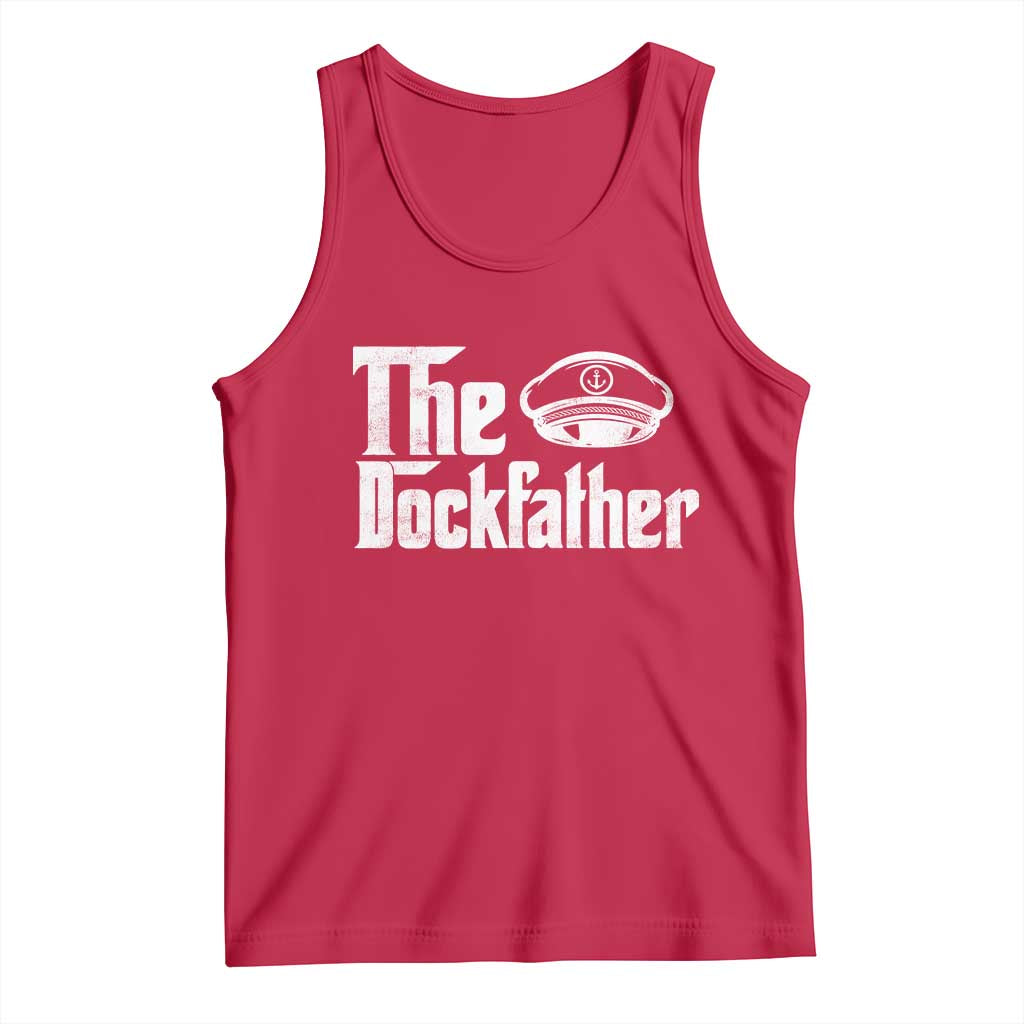 The Dockfather Tank Top Funny Boat Captain Dad Boating Humor Father's Day