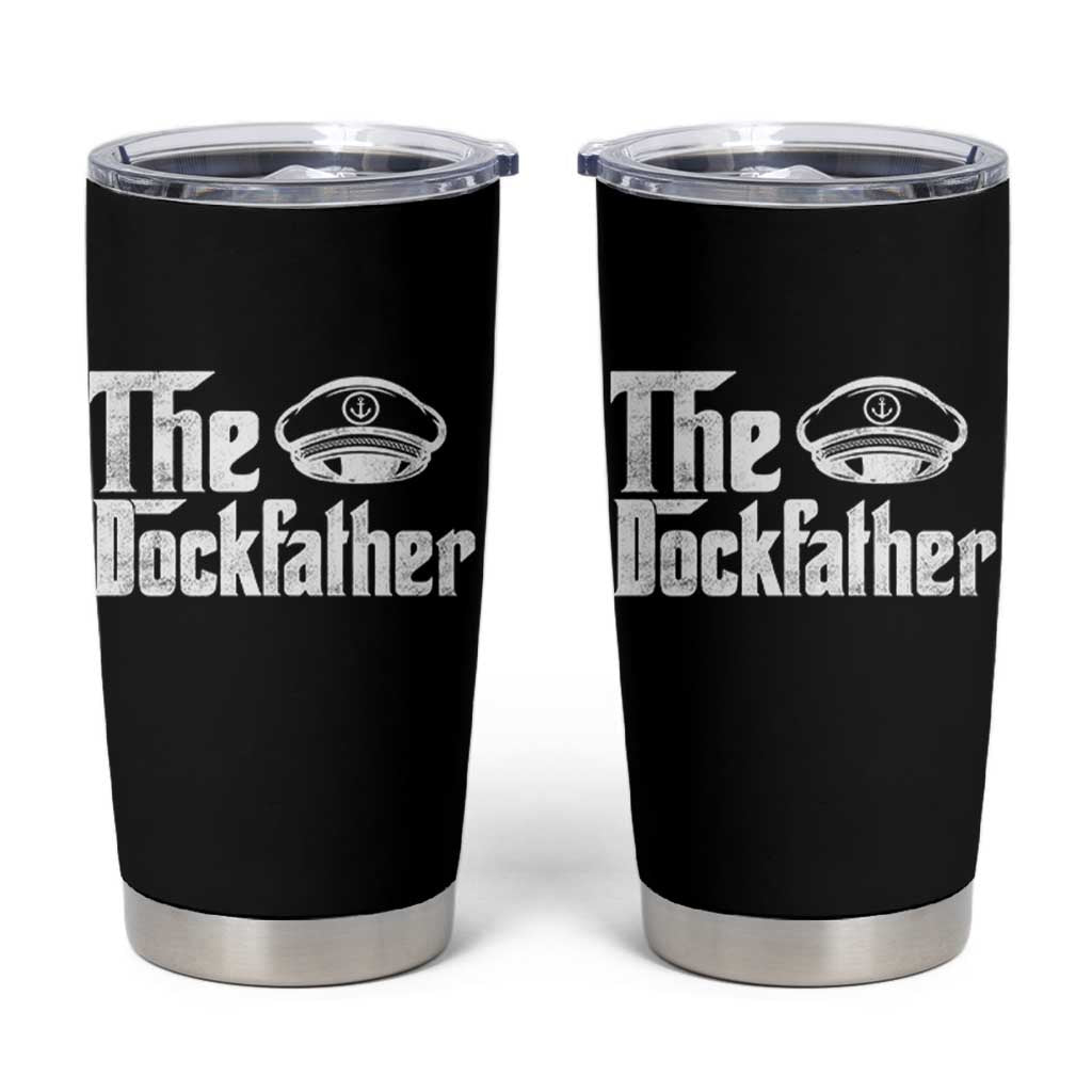The Dockfather Tumbler Cup Funny Boat Captain Dad Boating Humor Father's Day