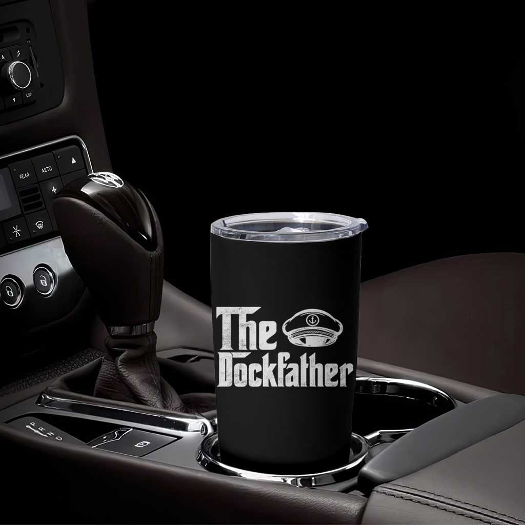 The Dockfather Tumbler Cup Funny Boat Captain Dad Boating Humor Father's Day