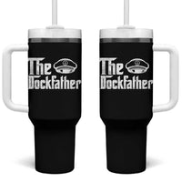The Dockfather Tumbler With Handle Funny Boat Captain Dad Boating Humor Father's Day