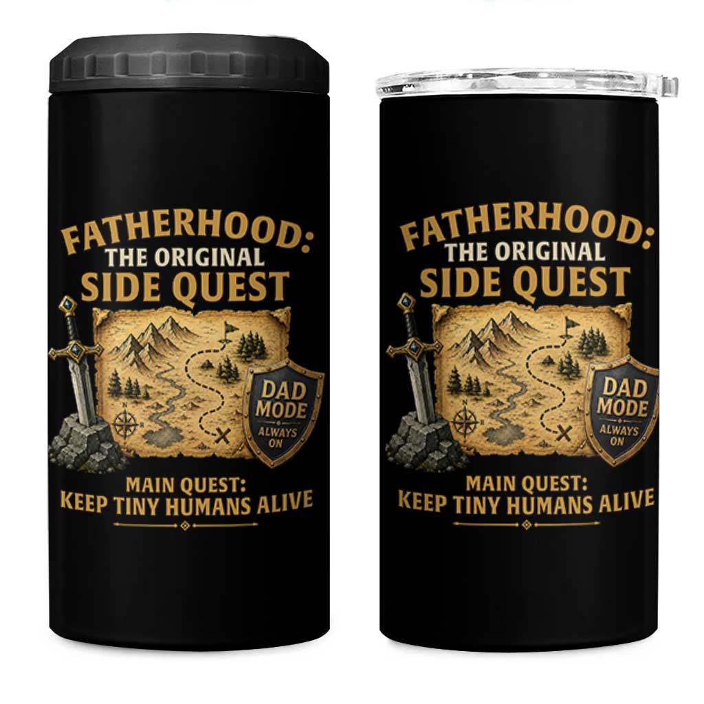 RPG Dad 4 in 1 Can Cooler Tumbler Fatherhood The Original Side Quest Dad Mode D20 Tabletop Games