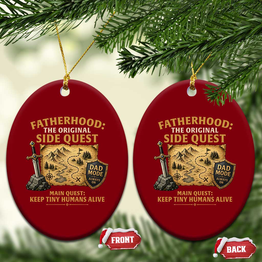 RPG Dad Ceramic Ornament Fatherhood The Original Side Quest Dad Mode D20 Tabletop Games