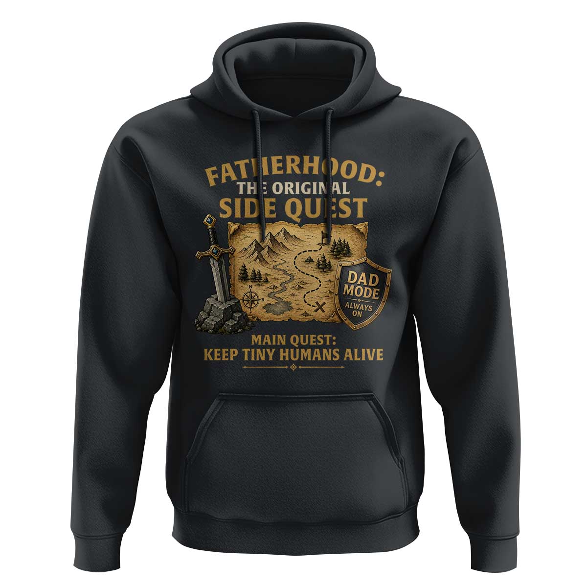RPG Dad Hoodie Fatherhood The Original Side Quest Dad Mode D20 Tabletop Games