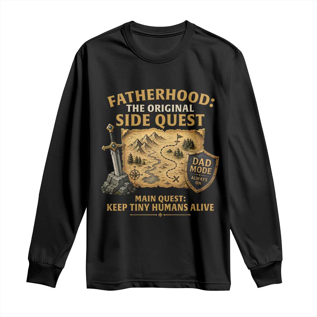 RPG Dad Long Sleeve Shirt Fatherhood The Original Side Quest Dad Mode D20 Tabletop Games