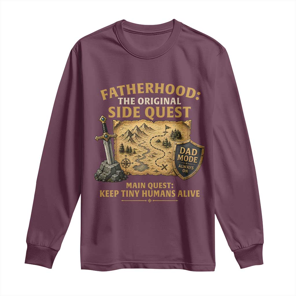 RPG Dad Long Sleeve Shirt Fatherhood The Original Side Quest Dad Mode D20 Tabletop Games