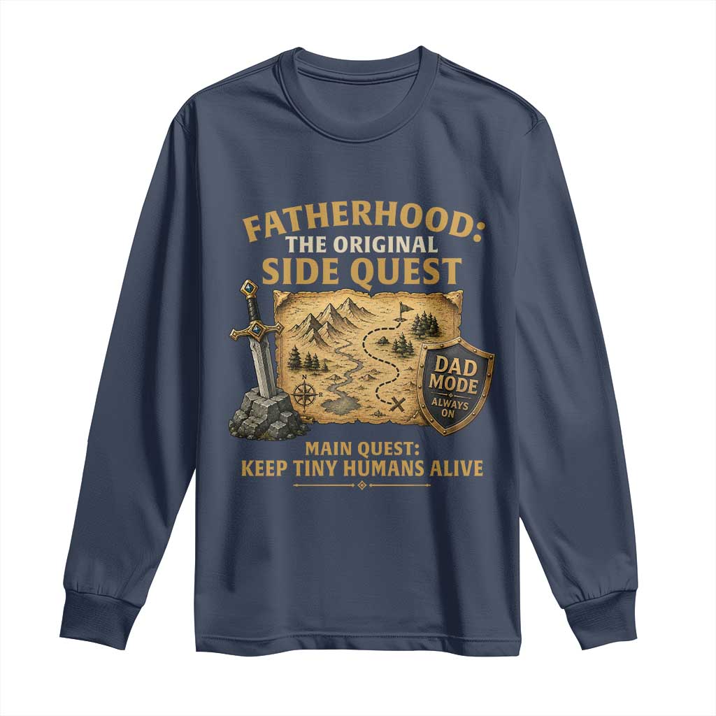 RPG Dad Long Sleeve Shirt Fatherhood The Original Side Quest Dad Mode D20 Tabletop Games
