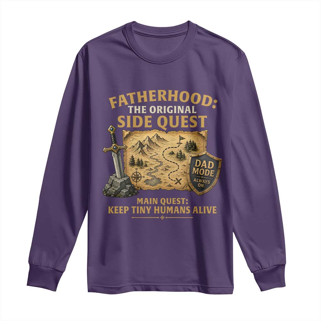 RPG Dad Long Sleeve Shirt Fatherhood The Original Side Quest Dad Mode D20 Tabletop Games