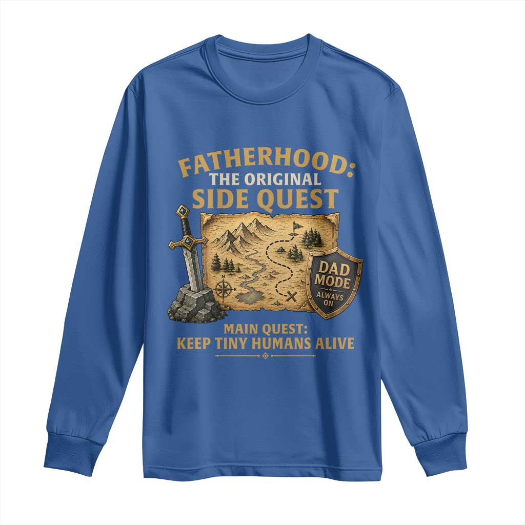 RPG Dad Long Sleeve Shirt Fatherhood The Original Side Quest Dad Mode D20 Tabletop Games