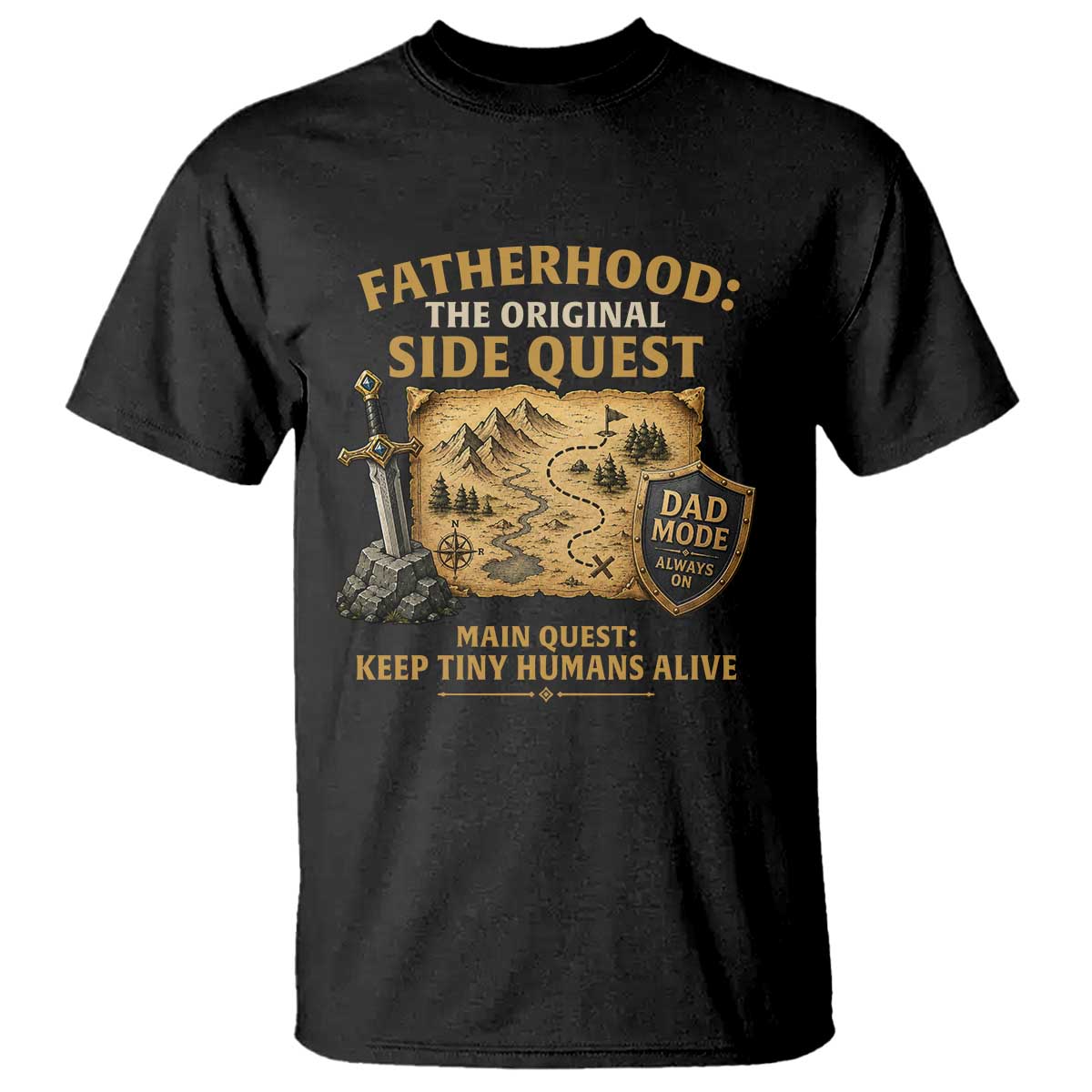 RPG Dad T Shirt Fatherhood The Original Side Quest Dad Mode D20 Tabletop Games
