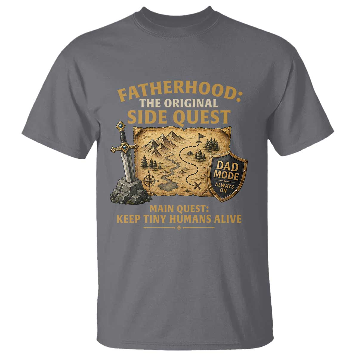 RPG Dad T Shirt Fatherhood The Original Side Quest Dad Mode D20 Tabletop Games