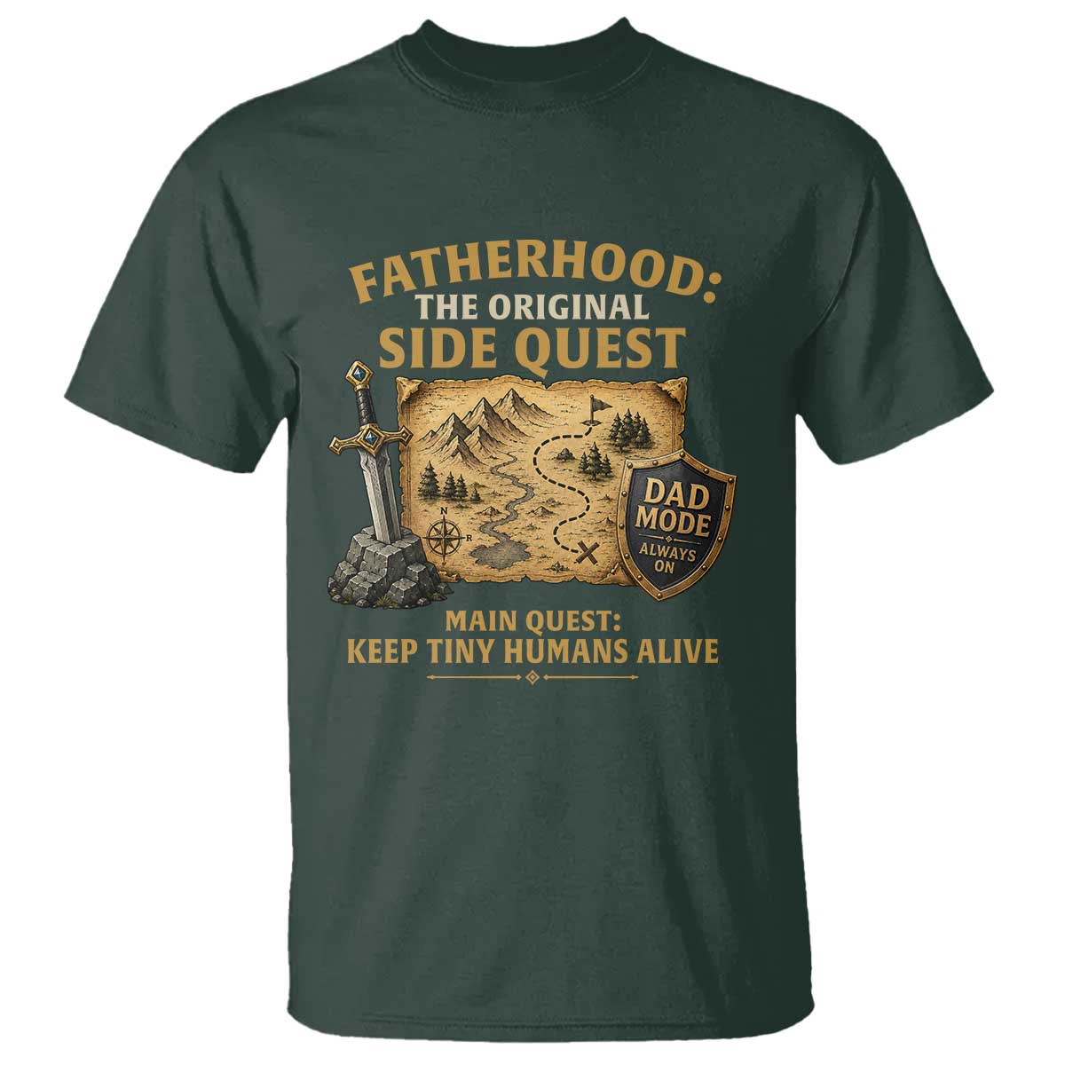 RPG Dad T Shirt Fatherhood The Original Side Quest Dad Mode D20 Tabletop Games
